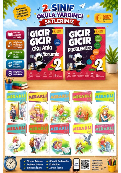 2.sınıf Oku Anla Yorumla + Problemler + Meraklı Minik Hikaye Seti