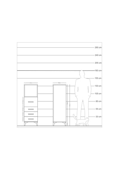 Kronos Dolap Tek Raflı 4 Çekmeceli 44x59x134 Aytaşı-antrasit Aytaşı