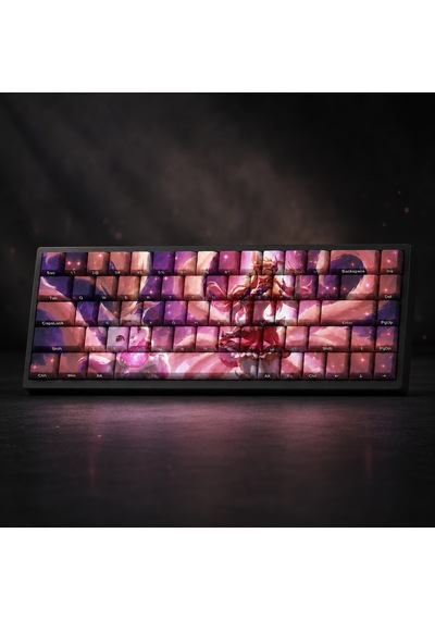 Özel Lol Star Guardian Ahri 68 Tuş Pbt Cherry Profil Boya Süblimasyonlu Mekanik Klavye Keycaps Seti