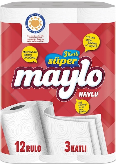 Maylo 3 Katlı Kağıt Havlu 12'Li
