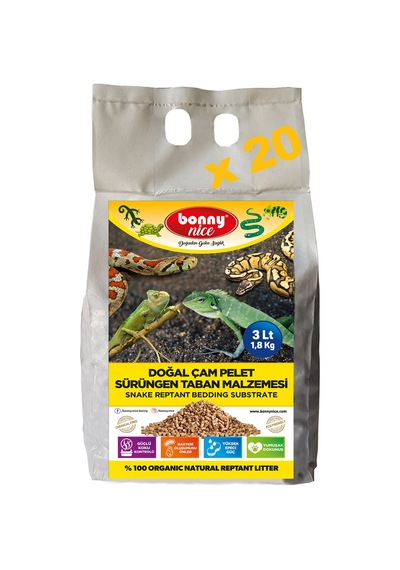 Bonny Nice Doğal Çam Pellet Sürüngen Taban Malzemesi 3 l x 20 Pk