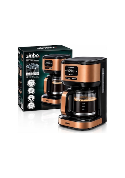 Sinbo Scm-9042 2in1 Filtre Kahve Makinesi 14 Fincan 1.8 Lt Dijital Ekran Bronz