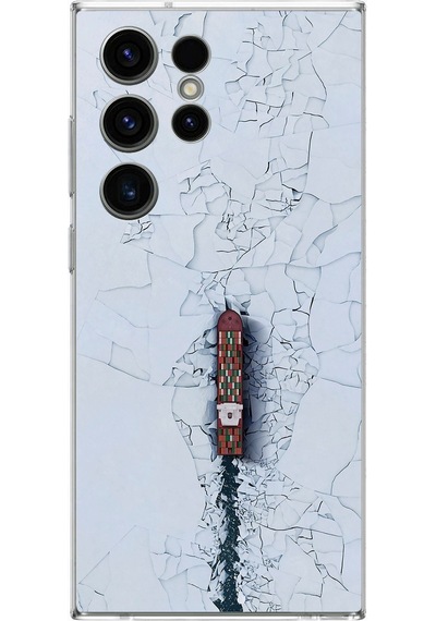 Samsung Galaxy S23 Ultra Uyumlu Yük Gemisi Baskılı Silikon Kılıf Renkli