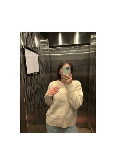 Maison Velora Kadın Bej Bisiklet Yaka Oversize Basic Triko Kazak Taş 923600247 Taş