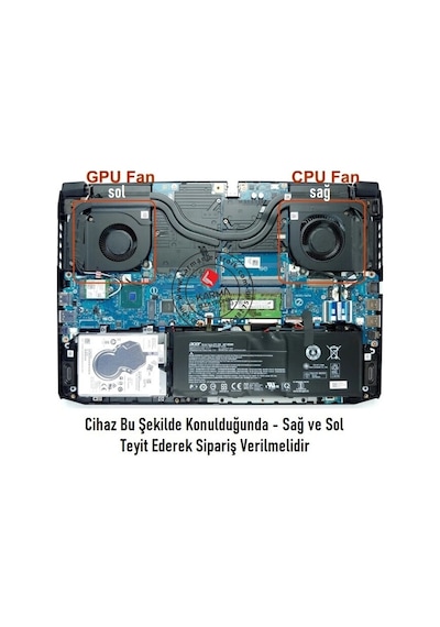 Acer Nitro 5 An515-55-59ta Notebook Cpu+gpu Fanı Takım - V1-5v Sağ-sol Set