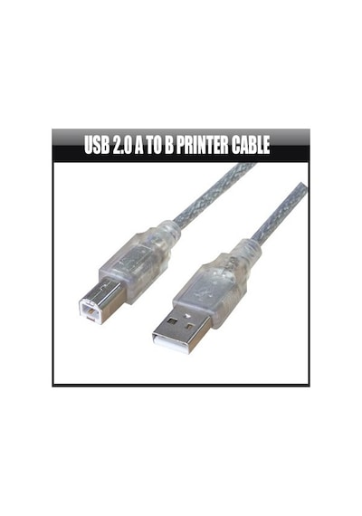 Usb Kablo - 2.0 - Printer - 1.5 Metre - Şeffaf