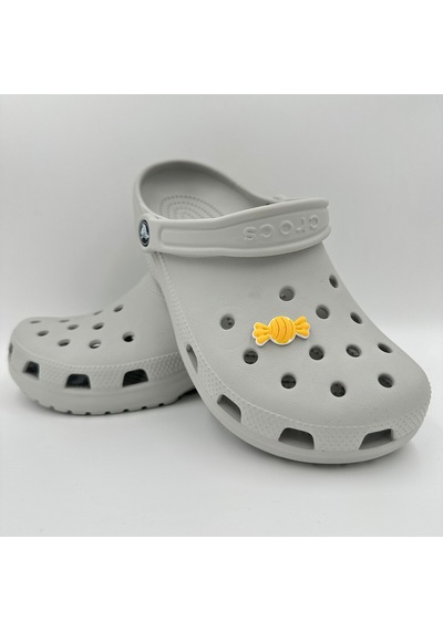 Crocs Terlik Süsü Ve Aksesuarı , Çanta Süsü Jibbitz 3d Kabartma Şeker 06 Görsel Figür Aksesuar Turuncu Beyaz