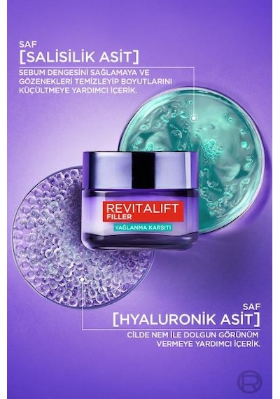 L'Oréal Paris Revitalift Filler Yağlanma Karşıtı Su Bazlı Nemlendirici Jel Krem 50 ML