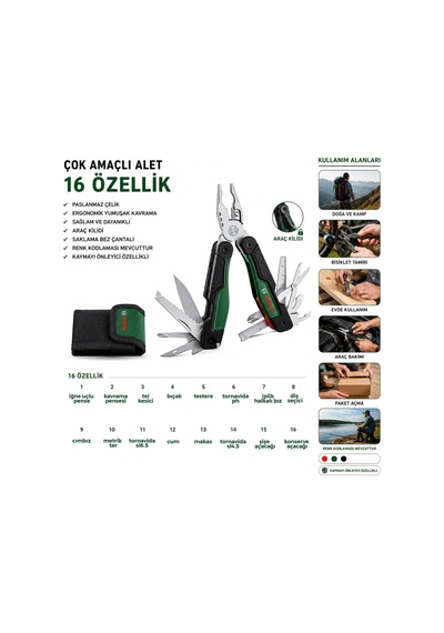 Çok Amaçlı Pense Seti 16 Parça Çantalı 1