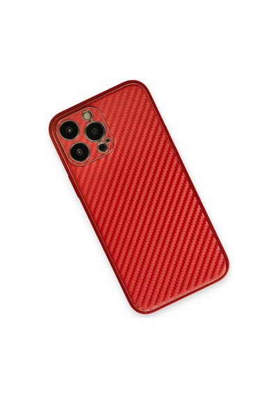 Newface - 236 - Apple iPhone Uyumlu 13 Pro Max Kılıf Coco Karbon Silikon - Metemıx - - Kırmızı
