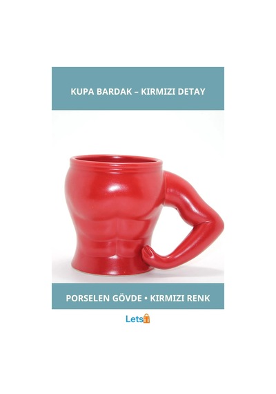 Estetik Kırmızı Vücut Porselen Kupa Bardak Çok Renkli