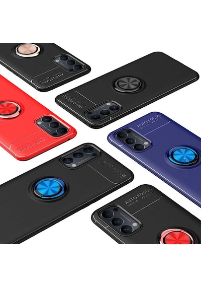 Oppo Reno 4 Kilif Lens Yüzüklü Tam Korumali Silikon Kapak 463563081