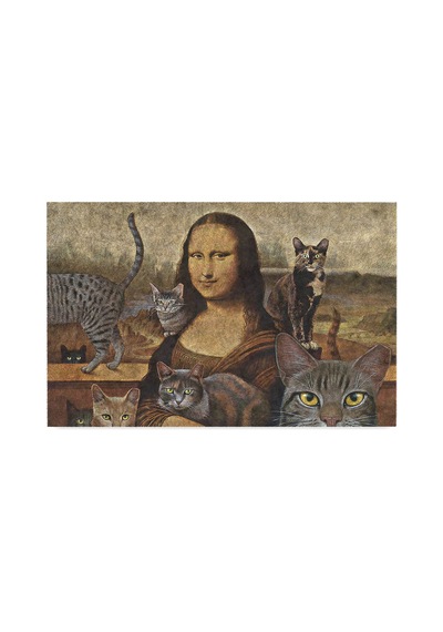 Kedi Köpek Komik Tasarımlı Dekoratif Kapı Önü Paspas, Dış Mekan/ev İçi/banyo/mutfak/yatak Odası/giriş Paspasları Mona Lisa, 40x60 Sku: Zeusb0b5h75j5l 11ypycoco