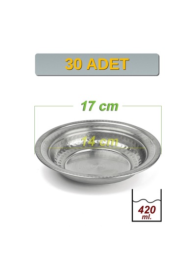 Binbir Trend 17 Cm Yanaklı Krom Çelik Yemek Ve Beyran Kasesi 420 Ml Lokanta Tipi Sulu Yemek Kasesi -kase1714 30 Adet