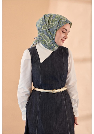 Silk Home Yaz Esintisi Eşarp 150002-01 Mavi, İndigo, Fosforlu Yeşil