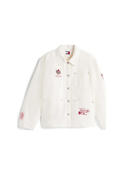 Tommy Hilfiger Tjw Graphıc Chore Ja, Ybh Beyaz Kadın Kot Ceket