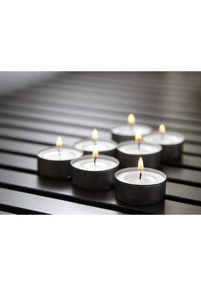 Tealight Mum - Beyaz Küçük Yuvarlak Yer Ve Masa Mumu 20 Adet