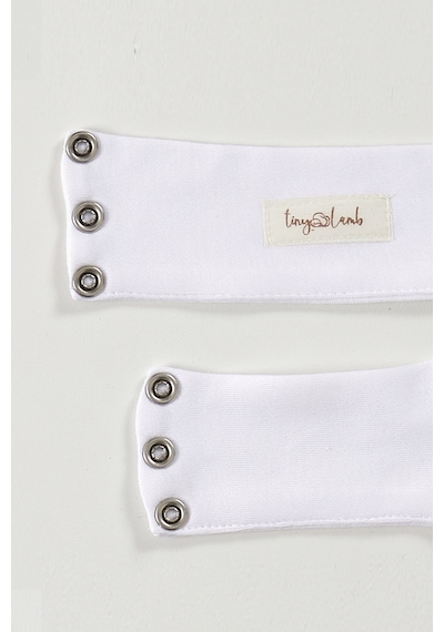 Tinylamb Bebek Bodysuit Beyaz Renk Uzatma Aparatı 2 Adet Kısa Ve Uzun %100 Pamuk 9.5mm Çıtçıtlı Beyaz
