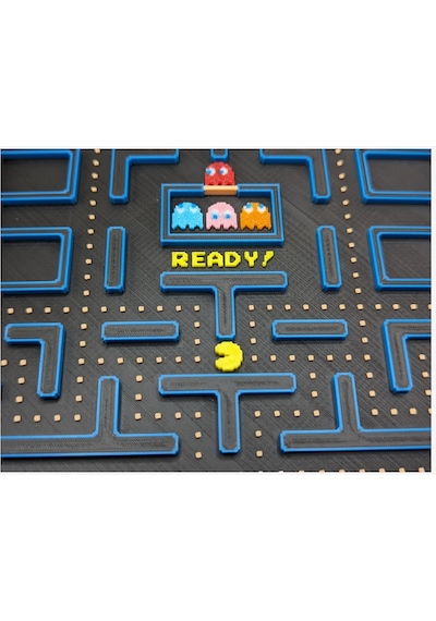 Pac-man Level 1 3d Baskı Tablo Çerceve