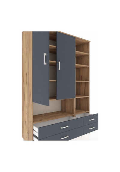 Hyperion Dolap 10 Raflı 4 Çekmeceli 2 Kapaklı 132x44x195 Çam-antrasit/antrasit Antrasıt/antrasıt Hyperion Dolap 10 Raflı 4 Çekmeceli 2 Kapaklı 132x44x195 Çam-antrasit/antrasit Antrasıt/antrasıt