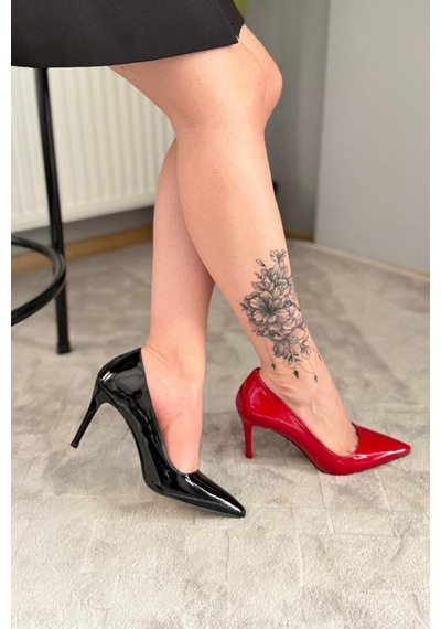 Preshley Kadın Adel Kırmızı / Siyah Ruhan İnce Topuklu Stiletto Kırmızı