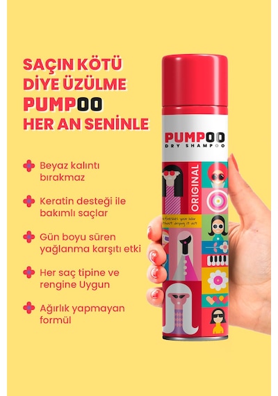 Pumpoo Kuru Şampuan 3 x 200 ML