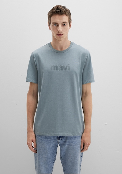 Mavi - Mavi Logo Baskılı Mavi Tişört 0612936-70118 Mavi