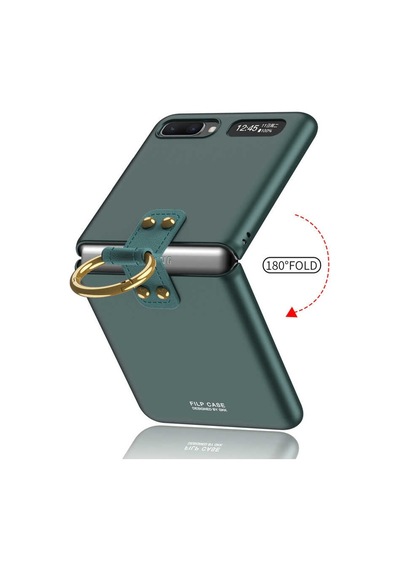 Rba Aksesuar Galaxy Uyumlu Z Flip Kılıf Rba Flip Ring Kıpta Kapak - Siyah Siyah