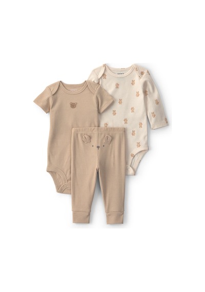 Carter's Bebek Layette 3'lü Body Alt Takım Bej 1v253010