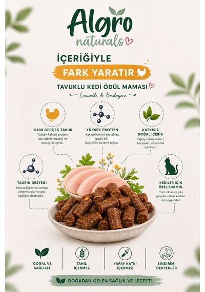 Tavuklu Kedi Ödül Maması 80 G X 3 Paket Yüksek Proteinli, Taurin Destekli, Doğal Kedi Atıştırmalığı