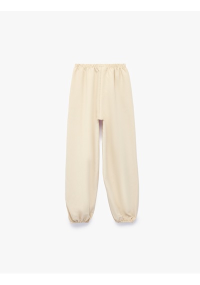 Koton Bol Kesim Modal Karışımlı Loose Fit Şalvar Pantolon Bej 7wkg40076aw Ekru