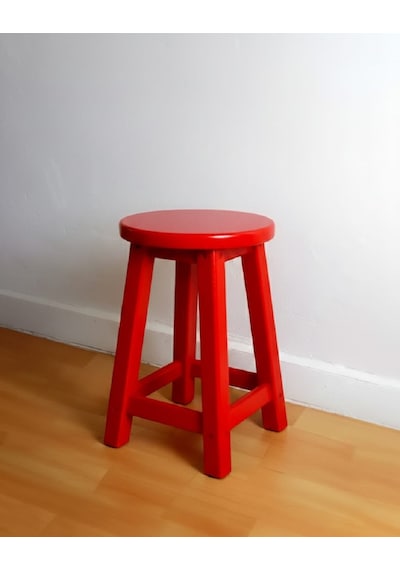 Ahşap Tabure 40 Cm / Arbrestore Kırmızı