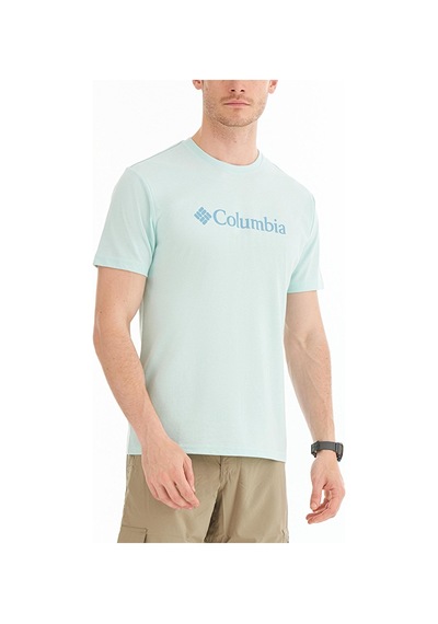 Columbia Csc Basic Big Logo Brushed Erkek Kısa Kollu Tişört-4103 Buz Yeşili