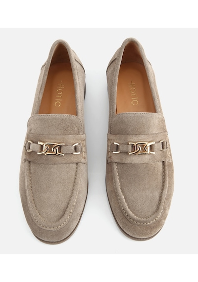 Hotiç Kadın Süet Deri Açık Yeşil Toka Detaylı Klasik Loafer