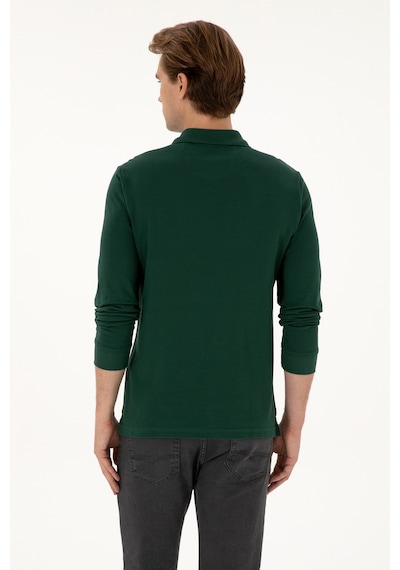 U.S. Polo Assn. Erkek Regular Fit Polo Yaka Koyu Yeşil Basic Sweatshirt 50307757-VR079 U.S. Polo Assn. Erkek Regular Fit Polo Yaka Koyu Yeşil Basic Sweatshirt 50307757-VR079