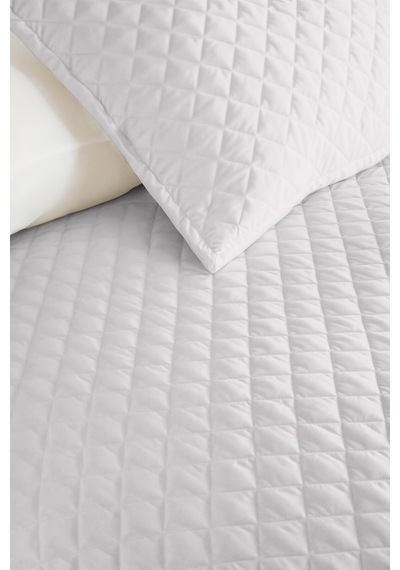 Beyaz Minimal Genç Odası Tek Kişilik Pike Takımı - Kapitone Gri 160x220 Cm Mevsimlik Yatak Örtüsü Pamuksu Kum Gölgeliği
