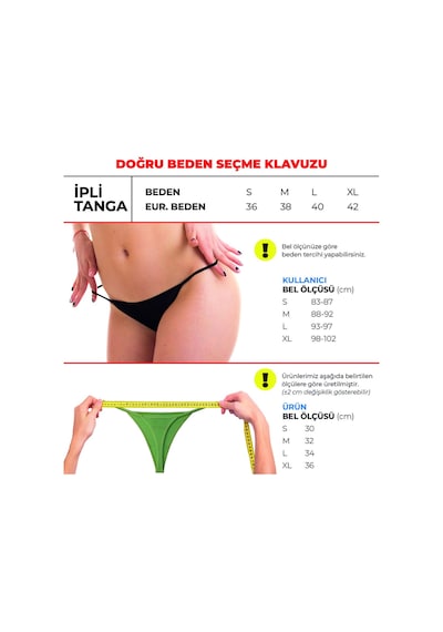 Alya Underwear Kadın İpli Tanga Külot – 3’lü Paket (Lacivert,Beyaz,Kırmızı) |1301-T0201