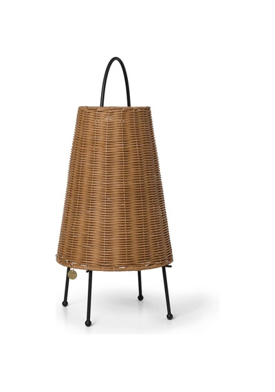 Porti Braided Doğal Rattan Şarjlı Lamba Dimlenebilir Led Ve Dokunmatik Kontrol Diğer