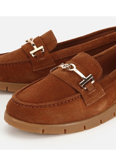 Hotiç Kadın Süet Deri Taba Yumuşak Tabanlı Tokalı Günlük Loafer 01ayh320570a370 01ayh320570a370 Taba