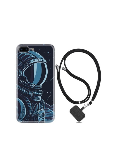 Apple iPhone Uyumlu Iphone 6 6s Plus Kılıf Resimli Desenli Silikon Boyun Askılı Astro 1870
