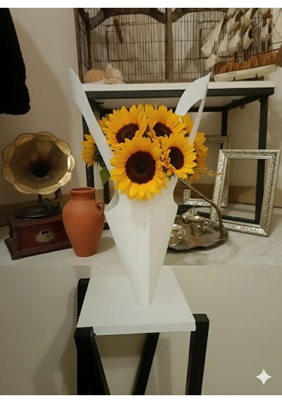 Buket & Saksı Çiçek Taşıma İçin 1 Adet Beyaz Lüks Kağıt Çanta