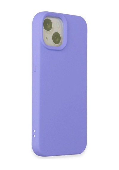 Apple Uyumlu   iPhone 15 Kılıf Nano İçi Kadife Silikon - Lila