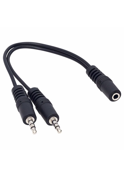 3.5 Mm Stereo Di Şi / 2x3.5 Mm Stereo Erkek 20 Cm Y Kablo