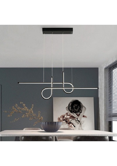 Haldizen / 120 Cm / Sarkıt Avize / Antrasit Gövde / 3 Renk Işık Antrasit