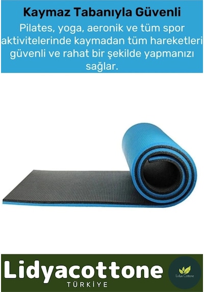 Çift Taraflı Kaymaz Silinebilir İz Yapmaz Yoga Minderi Özel Konfor Modeli 6,5mm Mat Çok Renkli