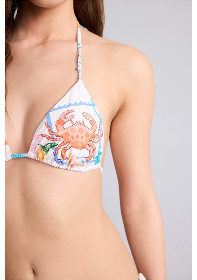 Defacto Regular Fıt Desenli Bikini Üstü F5894ax26hswt16 Beyaz-wt16