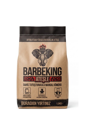 3 Adet Barbeking Dahili Tutuşturuculu Mangal Kömürü 1.5 Kg