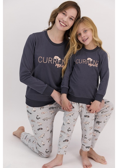 Arnetta Current Mood Antrasit Kız Çocuk Uzun Kol Pijama Takımı 5274-27838 Antrasit