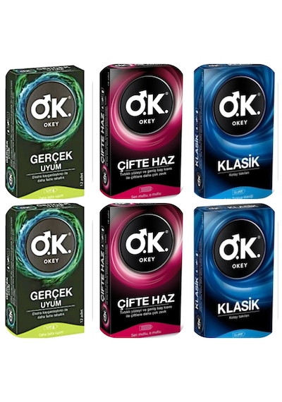 Okey Prezervatif Kondom Klasik - Gerçek Uyum - Çifte Haz 6 X 10'lu
