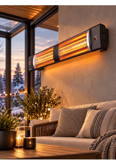 Square 2800 Watt 2 Kademeli Infrared Uzaktan Kumandalı Duvar Tipi Isıtıcı